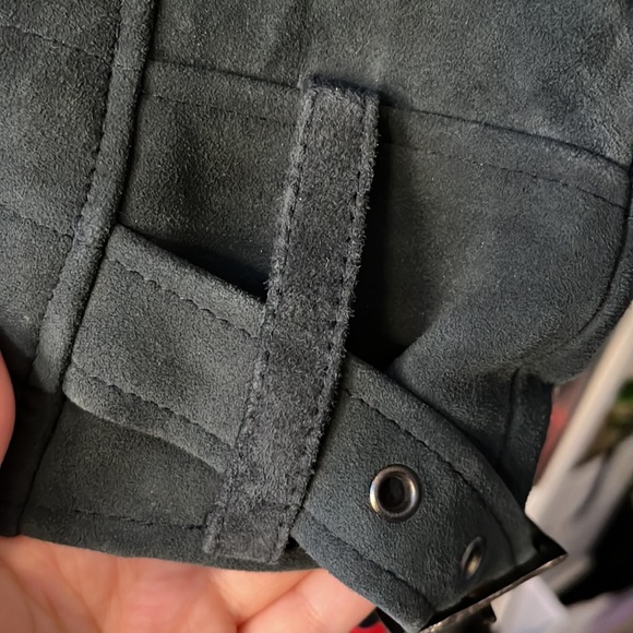 Luckybrand suede leather Moto jacket greyish blue in size Small women - Picture 13 of 15